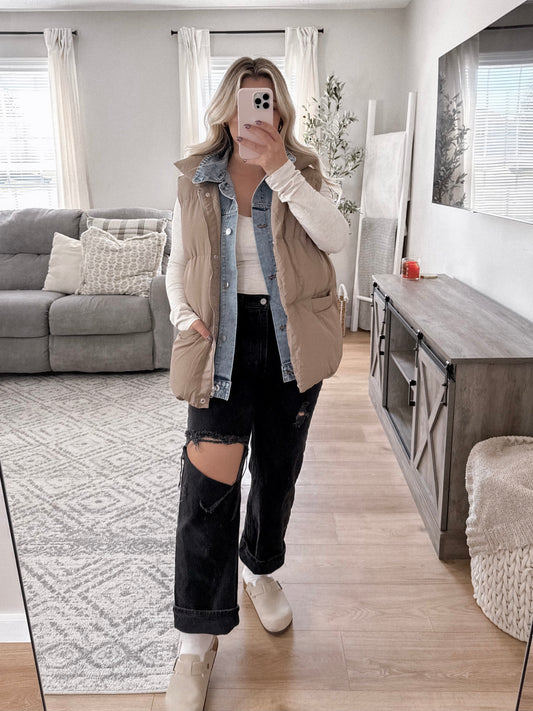 Becca Denim Puffer Vest