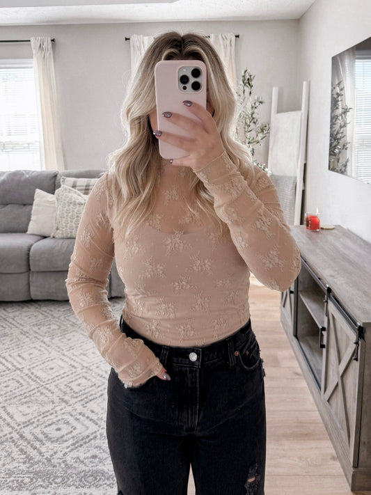 Lace Sheer Layering Top