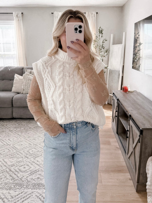 Elle Cream Sweater Vest