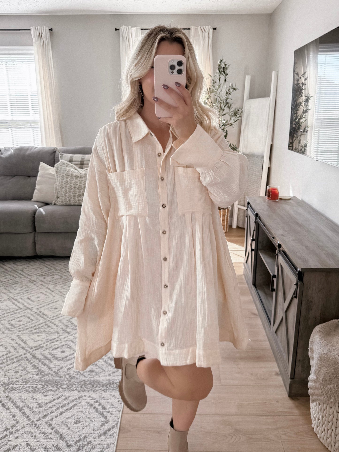 West Gauze Button Down Tunic