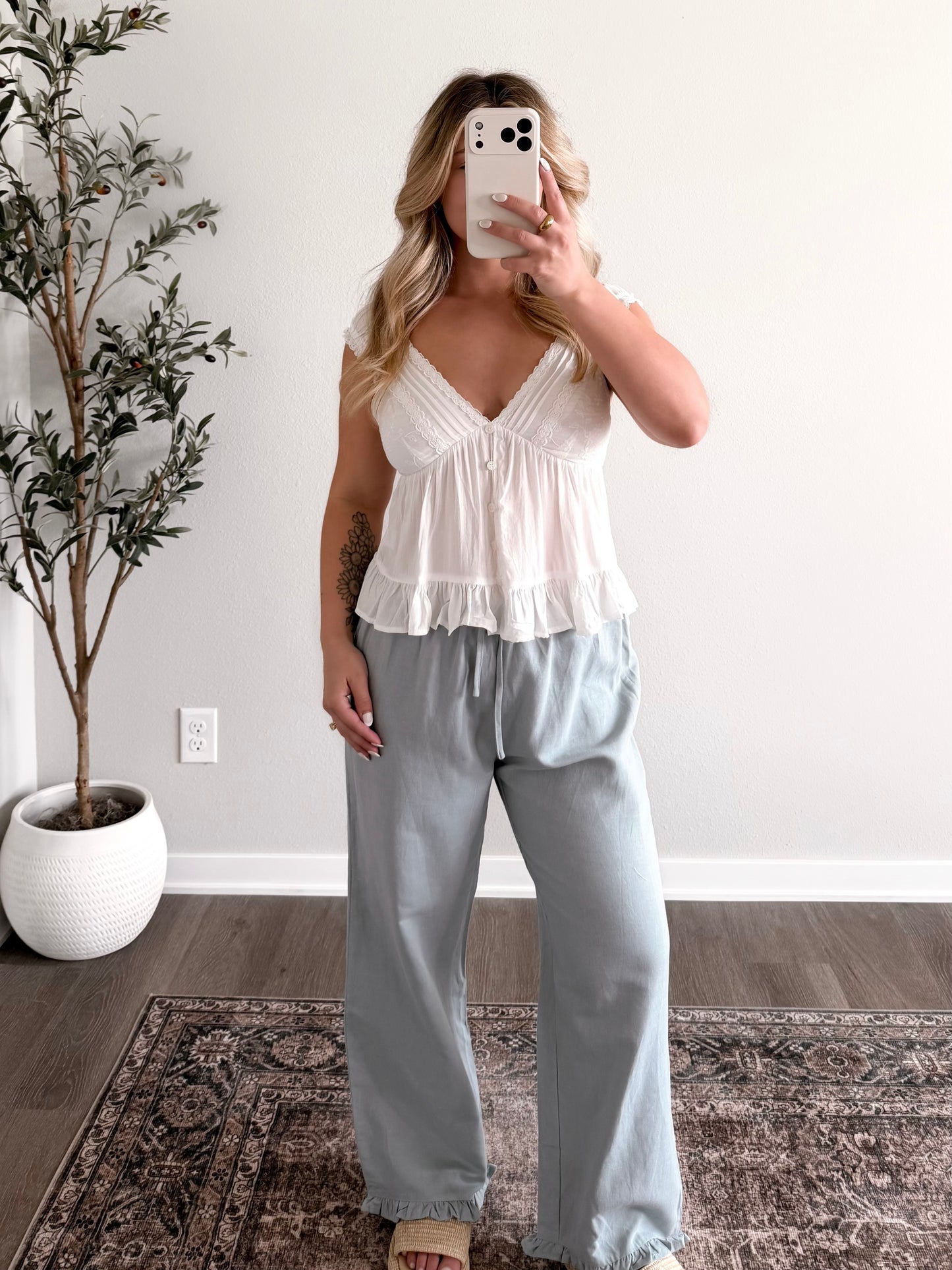 Euro White Lace Top