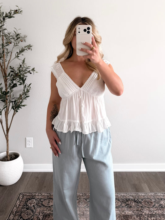Euro White Lace Top