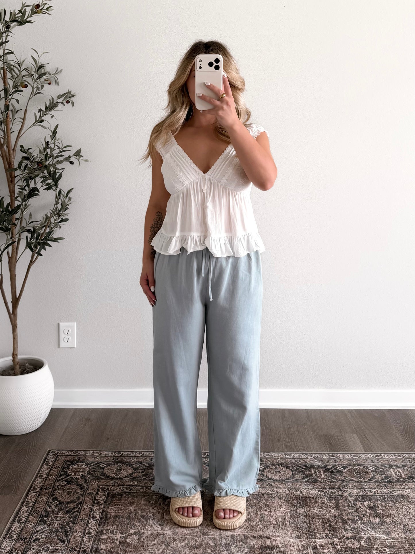 Summer Cottage Ruffle Pant