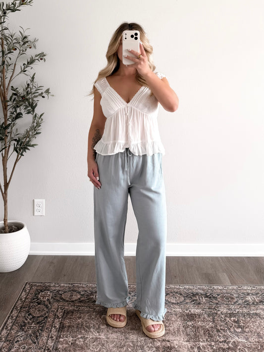 Euro White Lace Top
