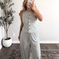 Stripe State Of Mind Pant Set / Sage Final Sale