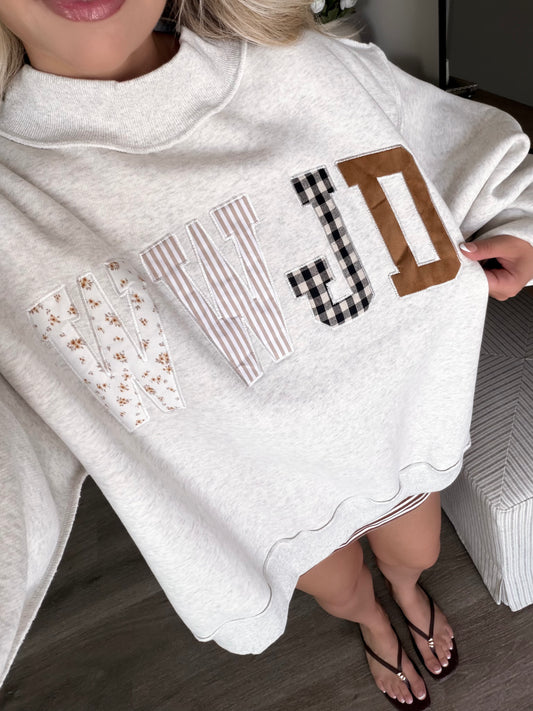 "WWJD" Oversized Mockneck Pullover