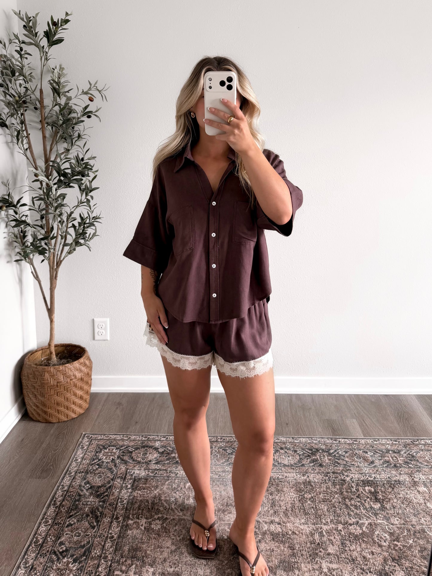 Toasted Coconut Lace Short Set