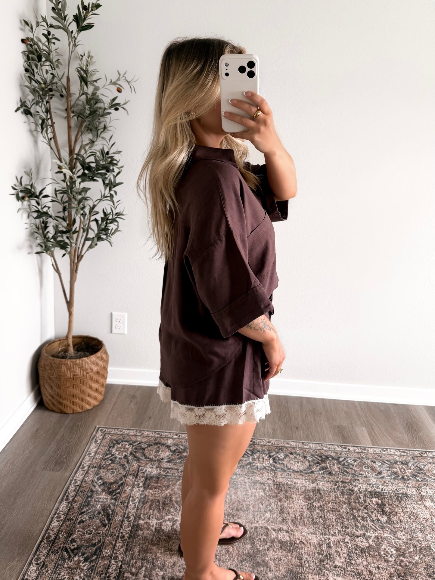 Toasted Coconut Lace Short Set