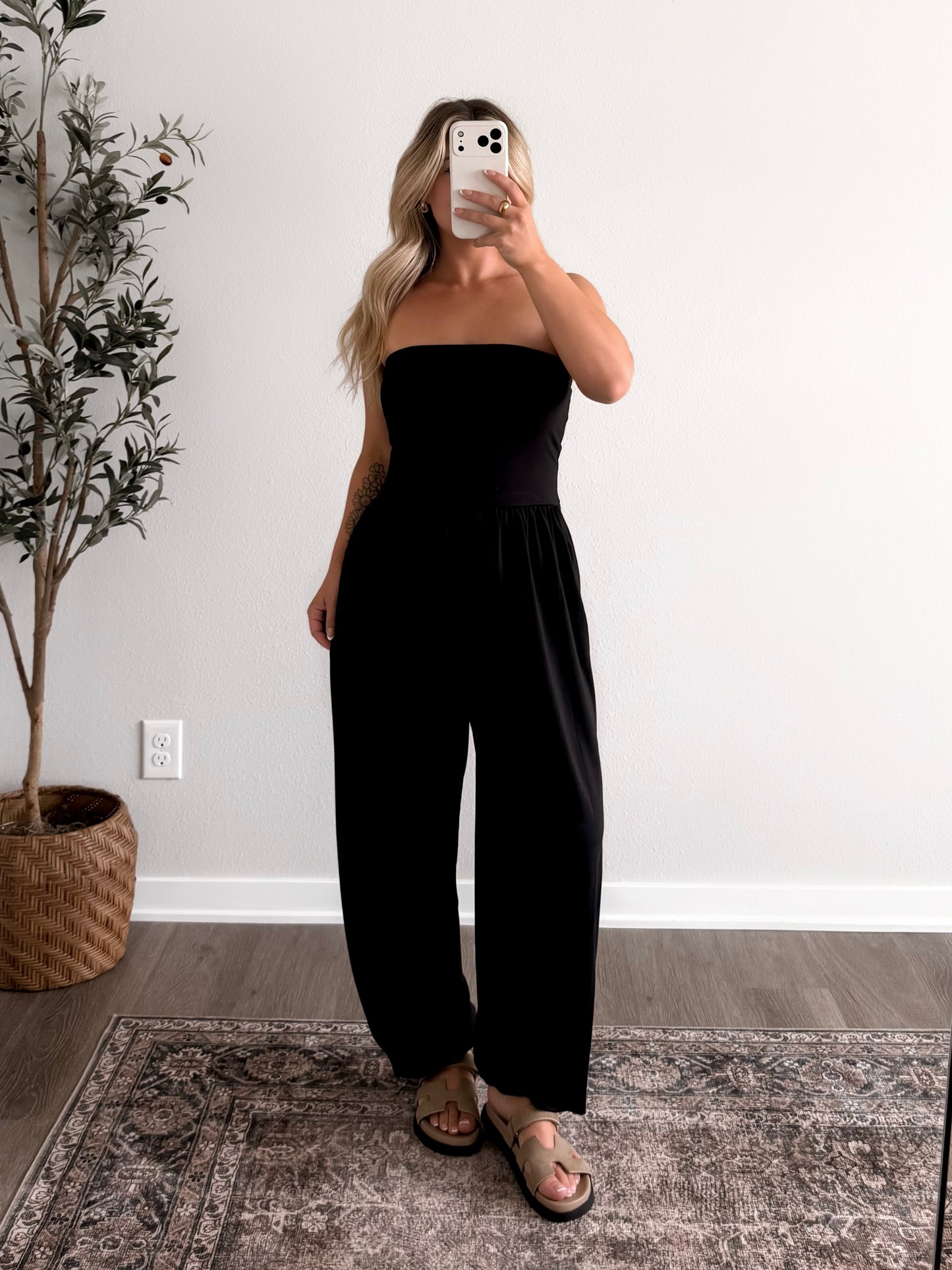 Daily Grind Strapless Jumpsuit / Black