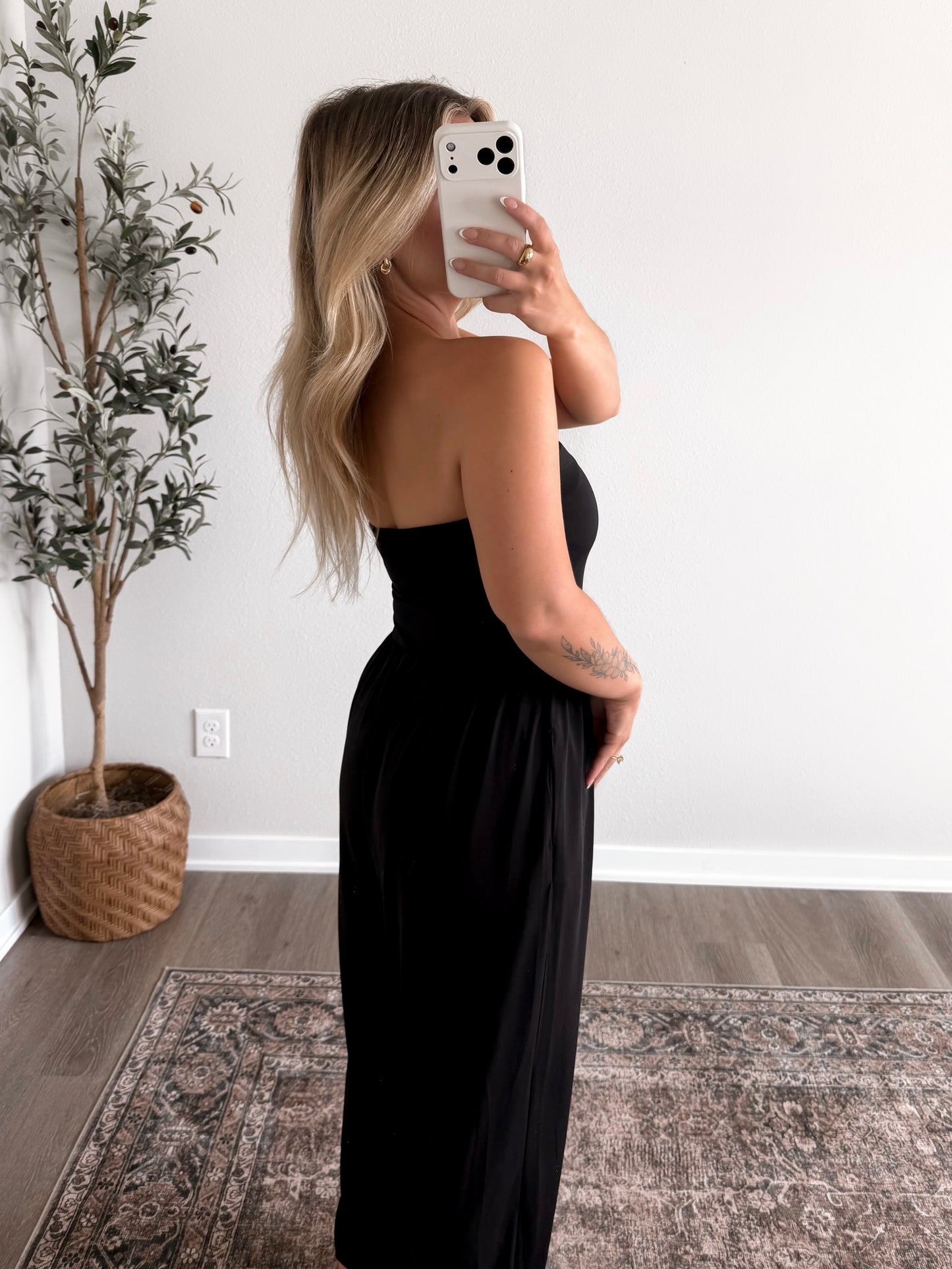 Daily Grind Strapless Jumpsuit / Black