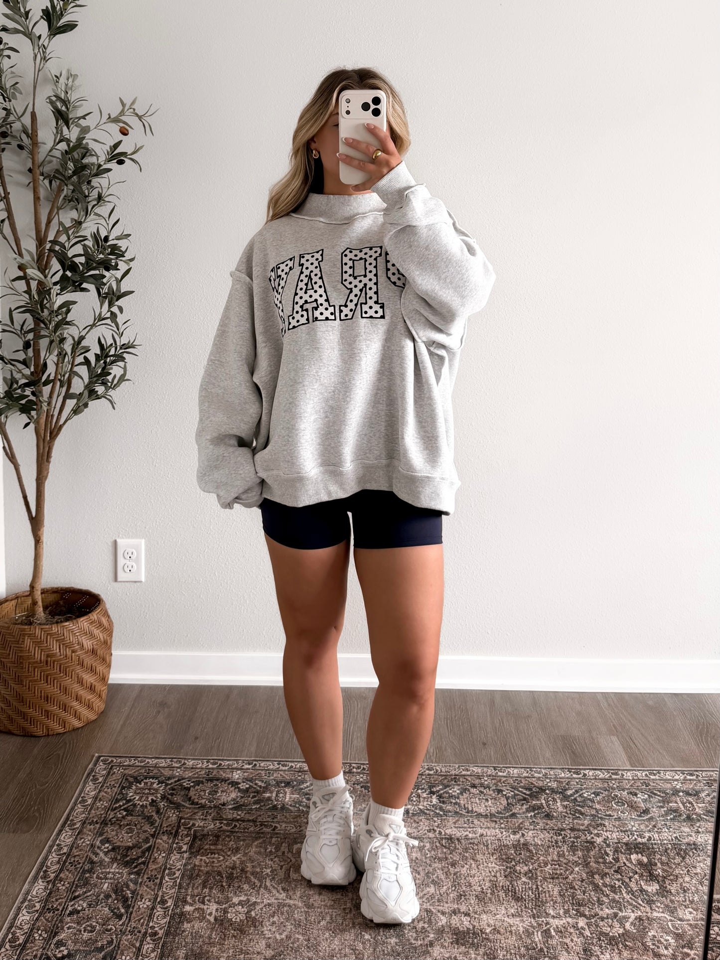 "Pray" Oversized Mockneck Pullover
