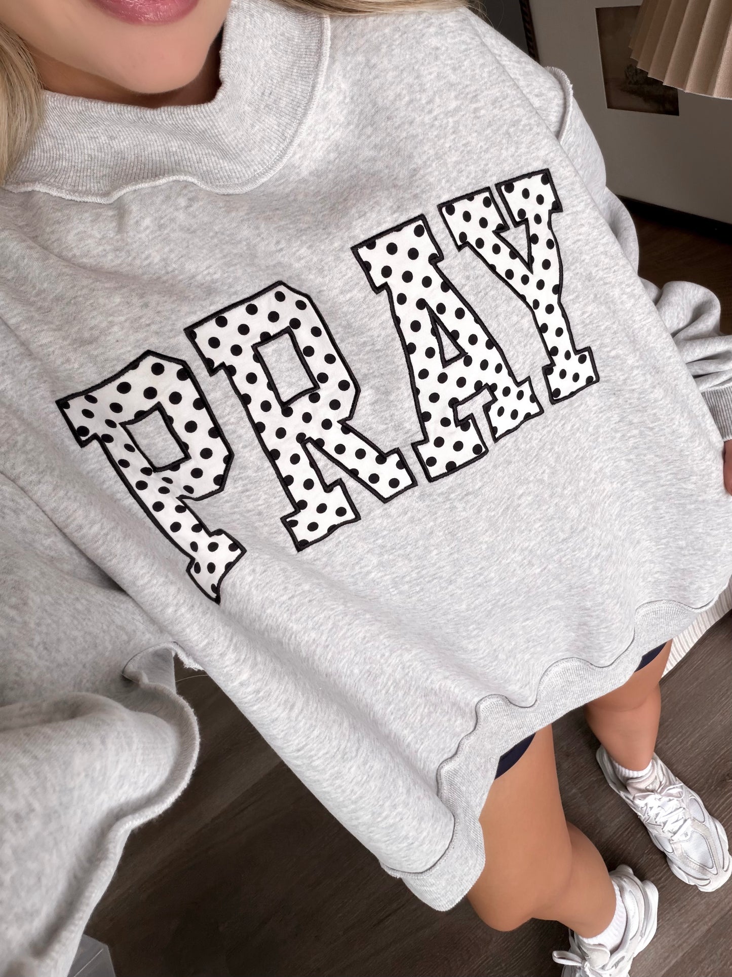"Pray" Oversized Mockneck Pullover