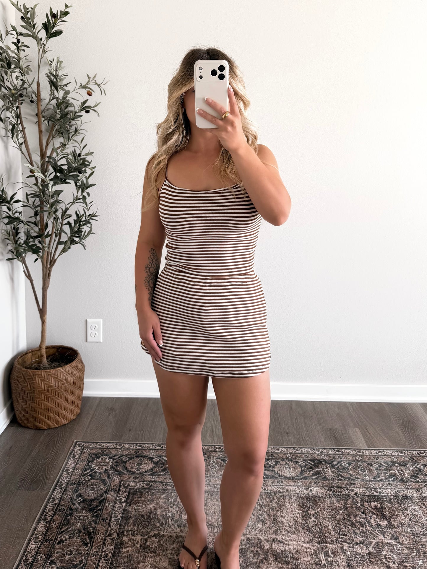 Cold Brew Striped Skort Set
