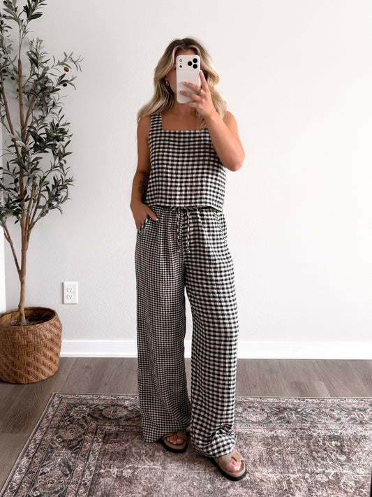 Book Club Gingham Pant Set