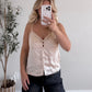 Almond Satin Lace Tank