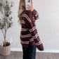 Game Day Striped Sweater / Chocolate Maroon