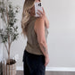 Olive Martini Collared Top