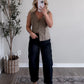 Olive Martini Collared Top