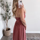 Bordeaux Muse Grid Midi Dress