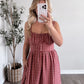 Bordeaux Muse Grid Midi Dress