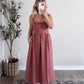 Bordeaux Muse Grid Midi Dress