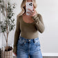 Essential Scoop Neckline Top / Olive