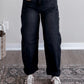 Raven High Rise Barrel Jean / Black (Restocking Mid September)
