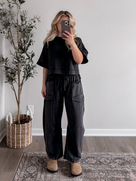 Onyx Barrel Pant Set (Restocking Mid November)