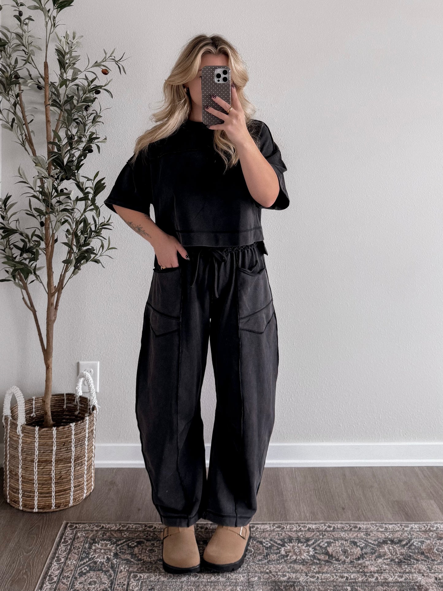 Onyx Barrel Pant Set (Restocking Mid November)