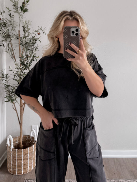 Onyx Barrel Pant Set (Restocking Mid November)