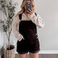 Cozy Bear Corduroy Overalls / Espresso