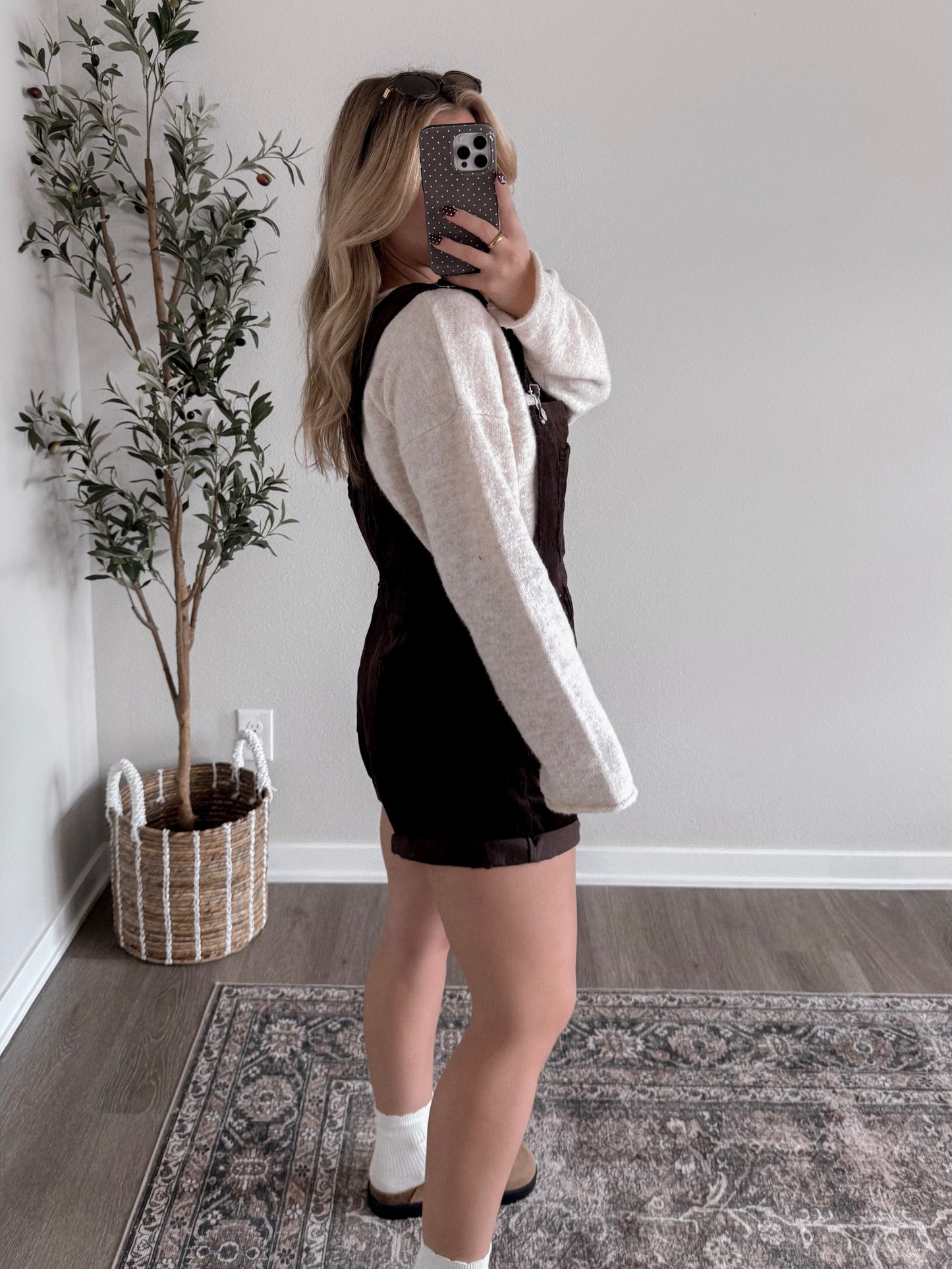 Cozy Bear Corduroy Overalls / Espresso