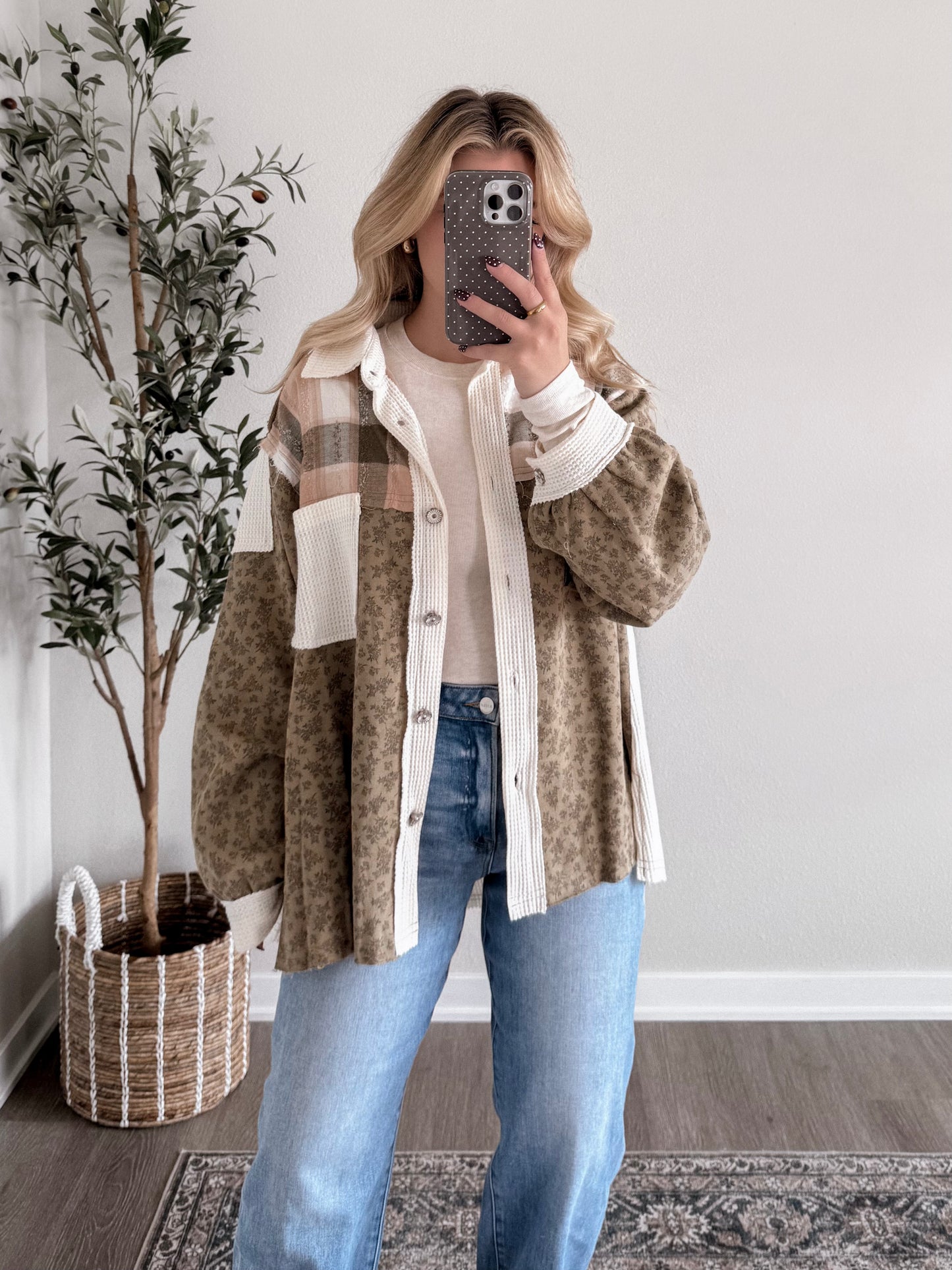 Pick Of The Patch Waffle Shacket