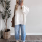 Comfort Ribbed Oversized Sweater / White