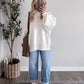 Comfort Ribbed Oversized Sweater / White