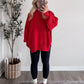 Comfort Ribbed Oversized Sweater / Husker Red
