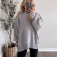 Comfort Ribbed Oversized Sweater / Light Grey