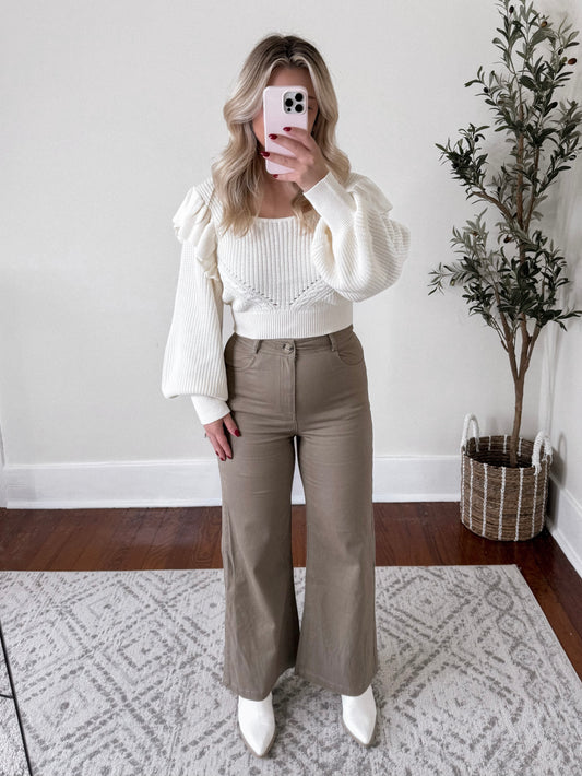 Eden High Rise Wide Leg Crop Pant Final Sale