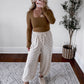 Cinnamon Chai Floral Joggers / Cream