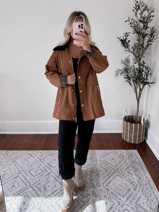 Barn Oversized Collared Jacket / Cognac