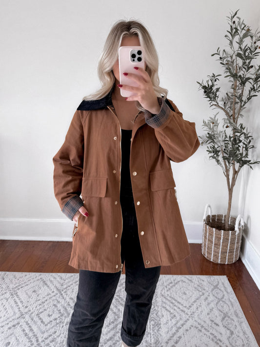 Barn Oversized Collared Jacket / Cognac