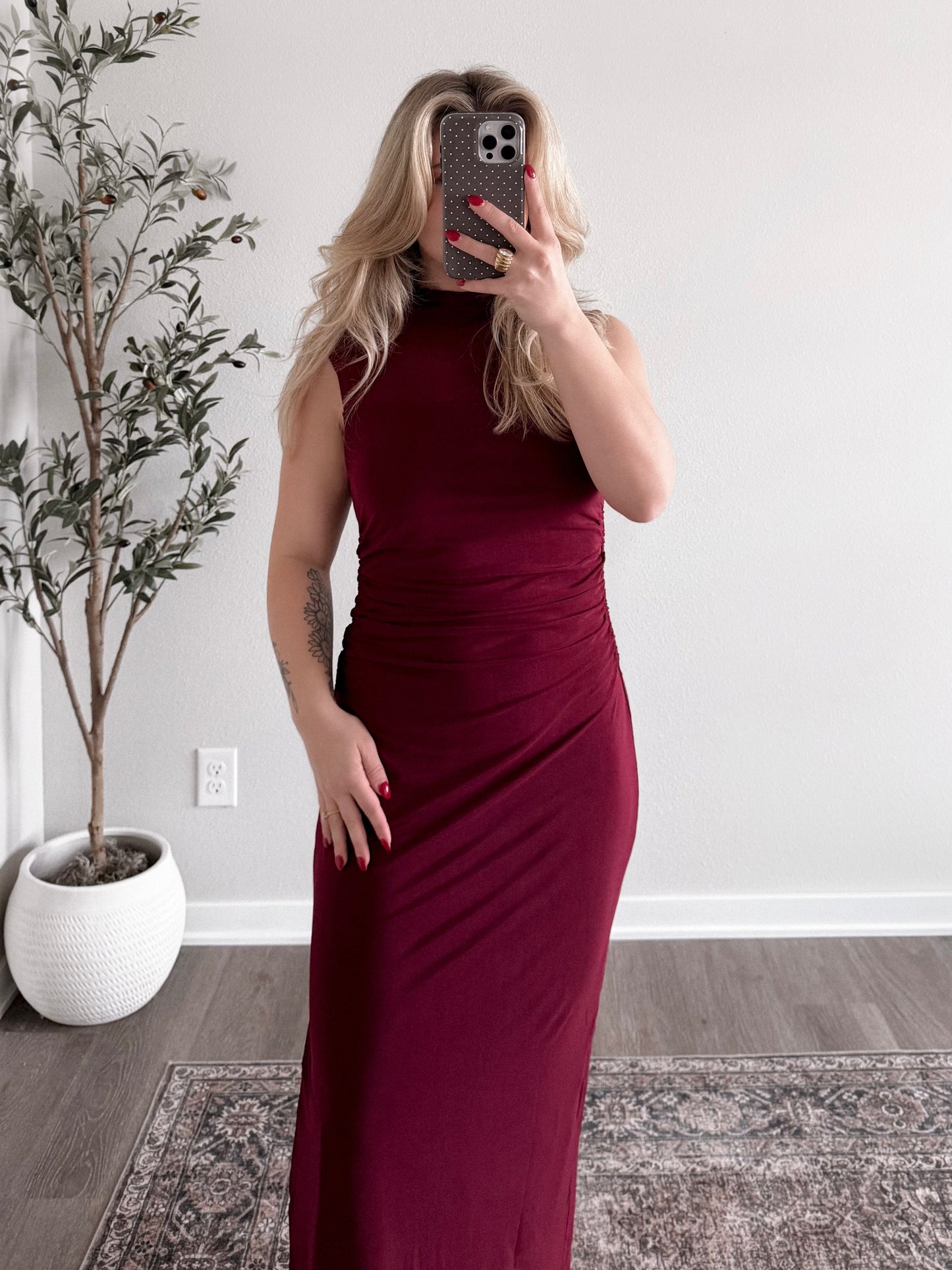 Nightcap Mock Neck Midi Dress