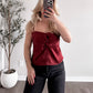 Merlot Twist Satin Tank
