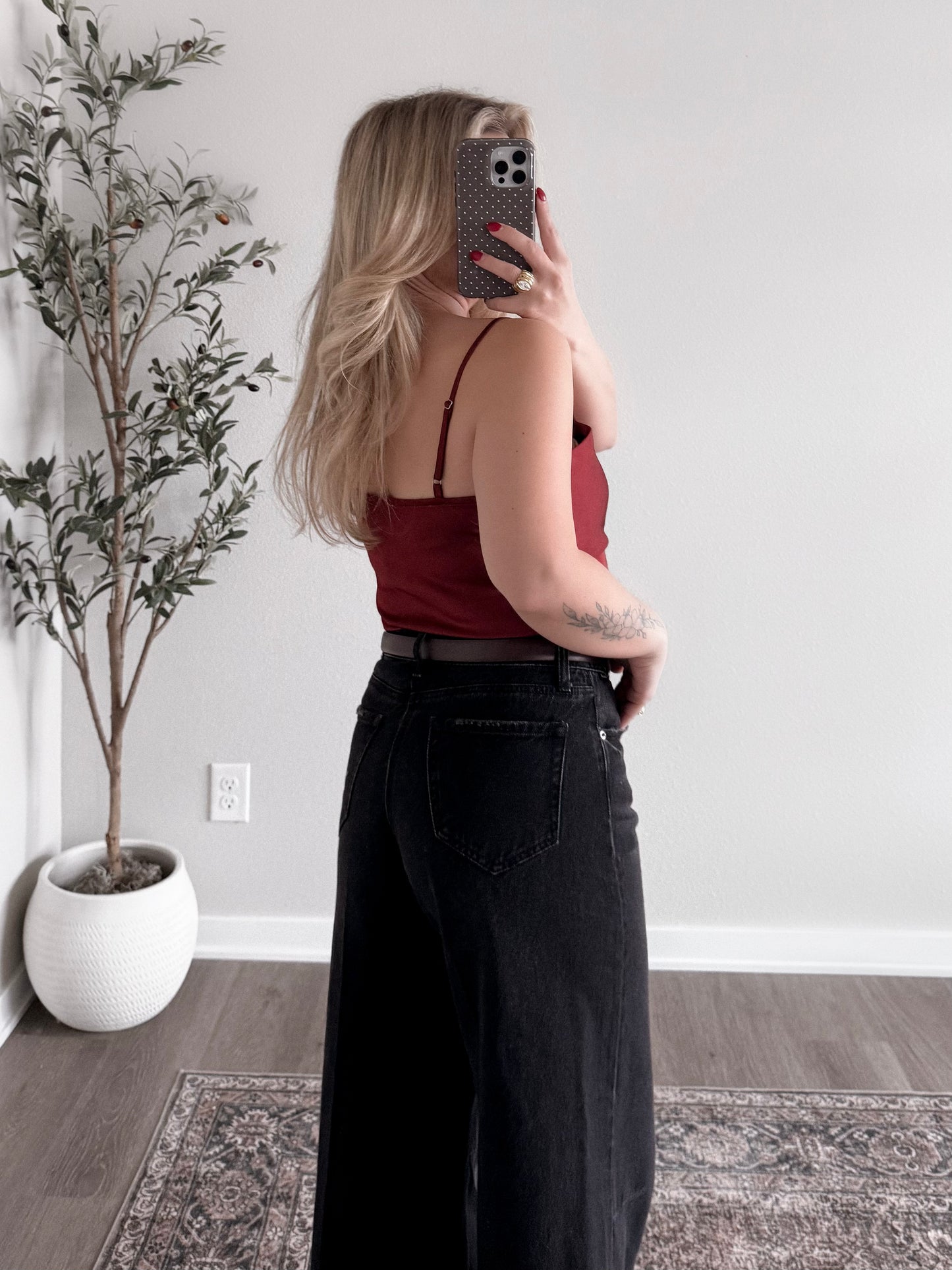 Merlot Twist Satin Tank