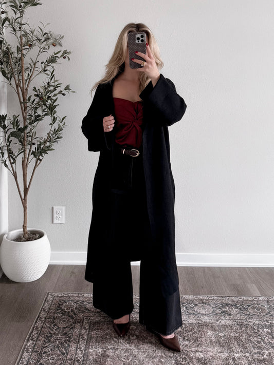 Monroe Knit Coatigan / Black Final Sale