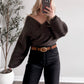 Brown Sugar Wrap Knit Sweater