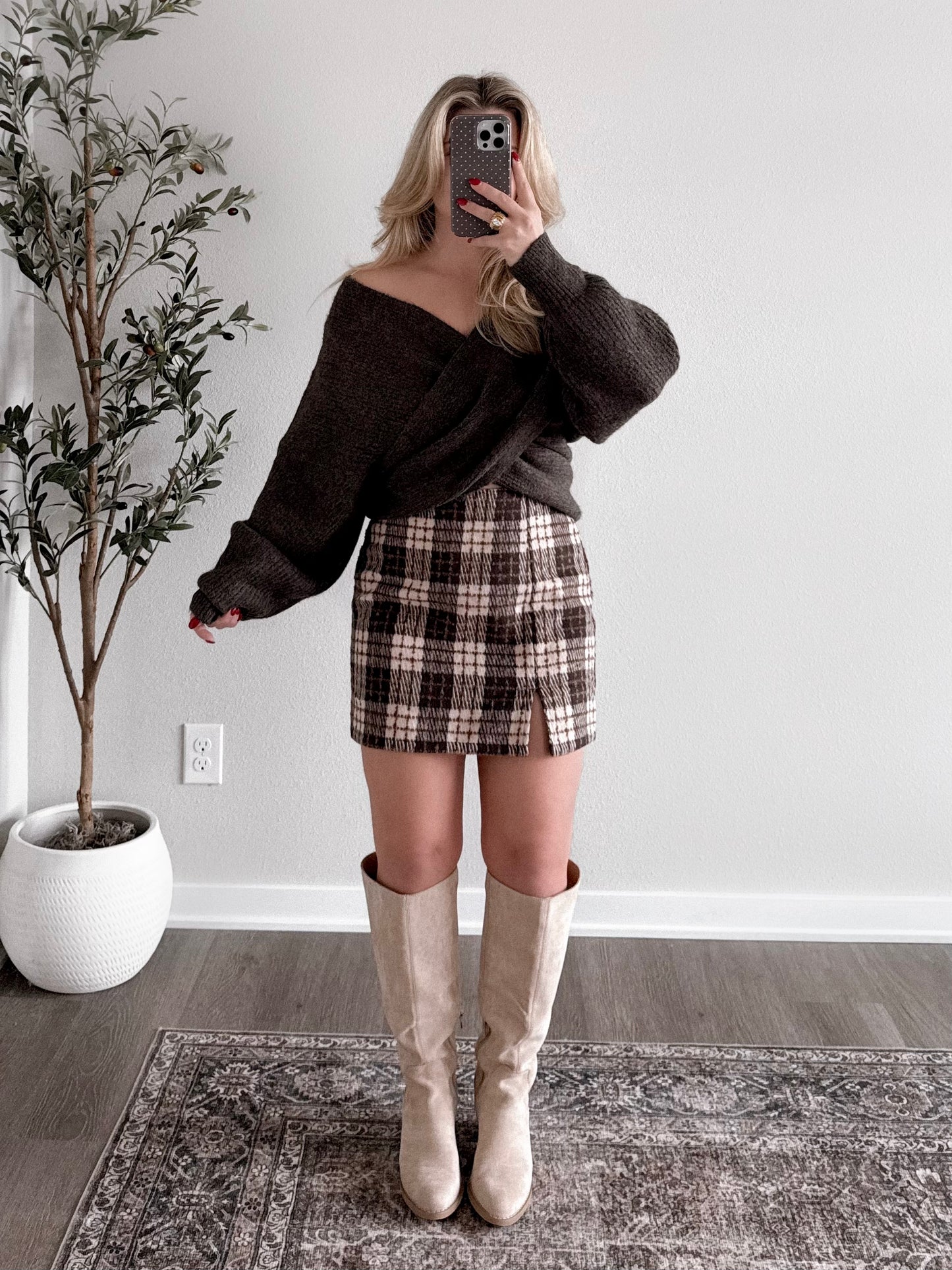 Hazelnut Plaid Skirt