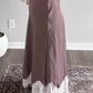 Allure Satin Lace Midi Skirt