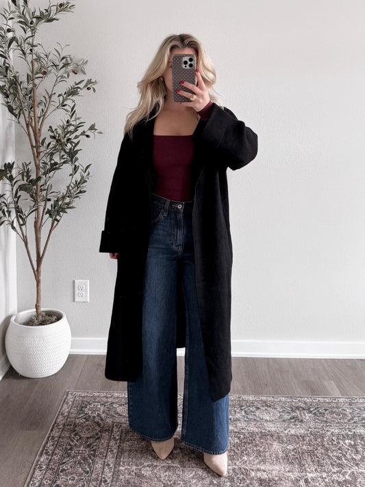 Monroe Knit Coatigan / Black Final Sale