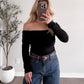 Elegant Off Shoulder Top / Black